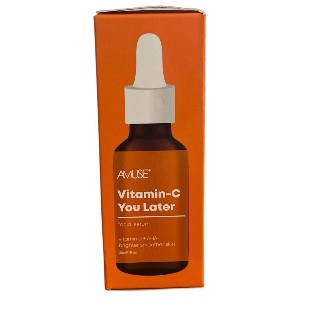 Amuse Vitamin C You Later Facial Serum + AHA New in Box 1 fl oz